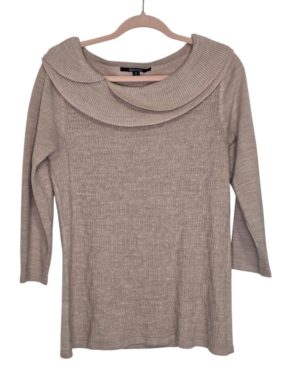 Briggs Blush Pink Cowlneck Pullover Sweater